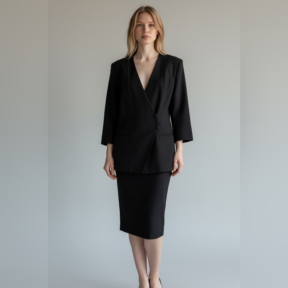 Giorgio Armani by Le Collezioni Black Skirt Suit - Picture 1 of 9